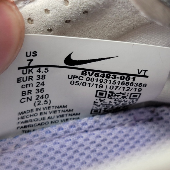 Nike Air VaporMax 2019 Women's Size 7 Shoes Grey Purple Agate BV6483-001 Running - Picture 10 of 11